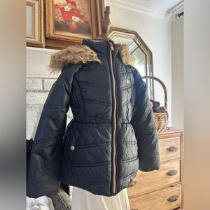 Tommy Hilfiger Kids Jacket with Faux Fur Trim